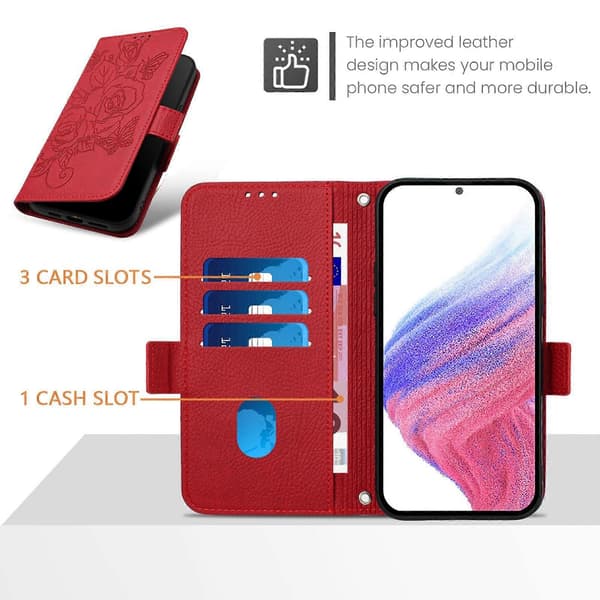 RFID-nahkakotelo TCL 505:lle Red
