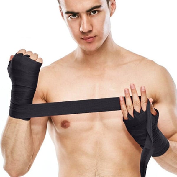 2 st Bomullsboxningsbandage Stöd Längd 2,5 m Bredd 5 cm För Karate Mma Wushu Sanda Fight Träning Handleddsremmar Handskar Wrap Red