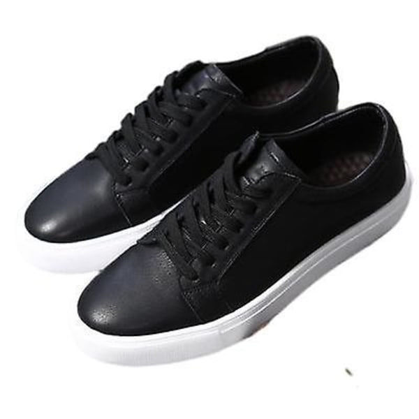 Platta Casual Sneakers i läder som andas black 46