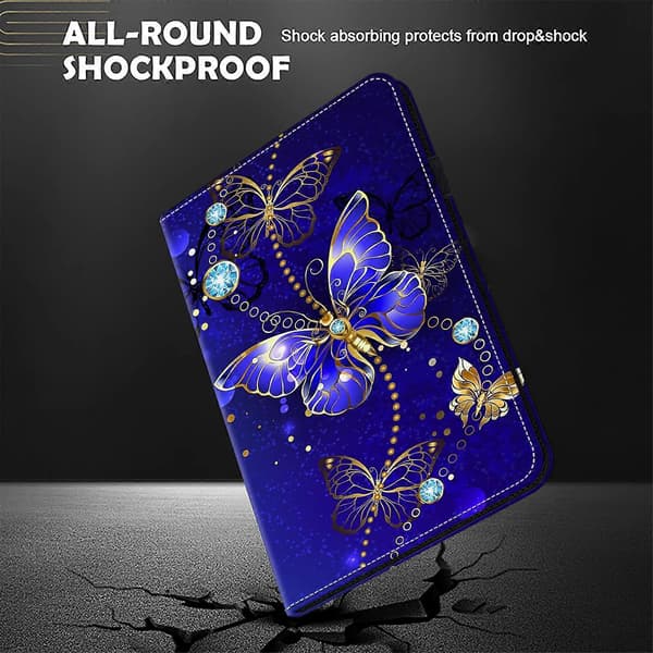 [LCS]Til Samsung Galaxy Tab A9+(Plus) Elastiklukning Stødsikkert Etui Mønstertryk PU Læder Flip Tablet Cover med Stand Butterfly