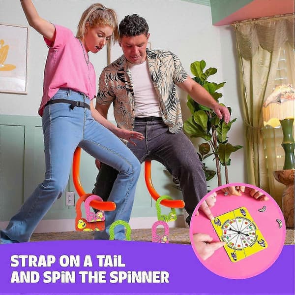Apeshale-spillet: Et morsomt kasteleketøy med apeshale. Monkey Tail Toy Game