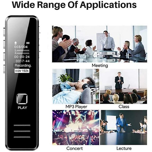 Genopladelig digital lydoptager, MP3-afspiller, USB-optager - 4G