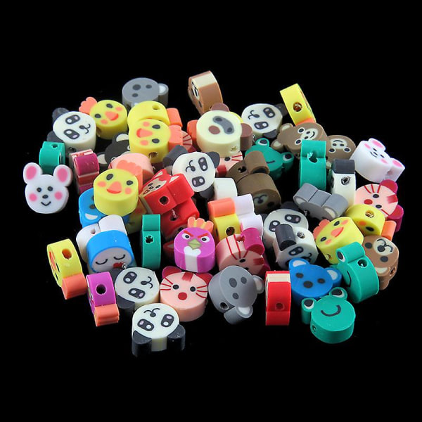 Smiley Face Beads Frukt Spacer Beads Färg Polymer Clay Beads För gör-det-själv smycken Animal