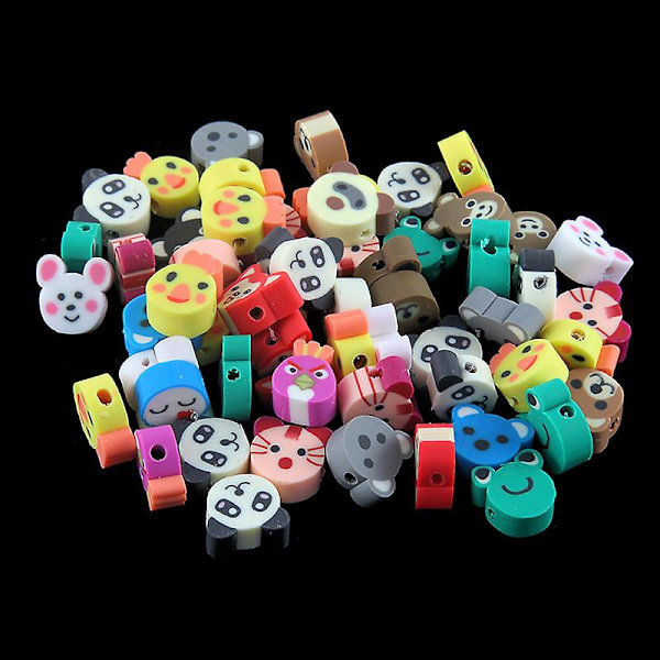 Smiley Face Perler Frugt Spacer Perler Farvede Polymer Ler Perler Til DIY Smykker Animal