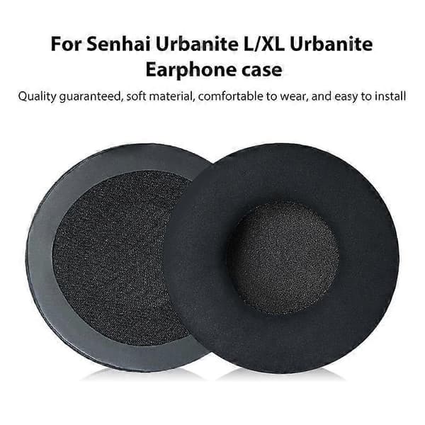 2 stk erstatningsøreputer for Sennheiser Urbanite XL Black Protein Leather