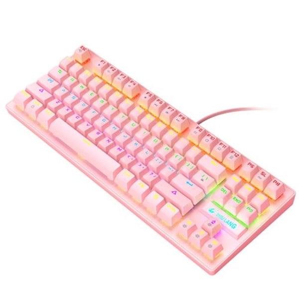 87-tangenters mekaniskt gamingtangentbord för tävling - Rosa