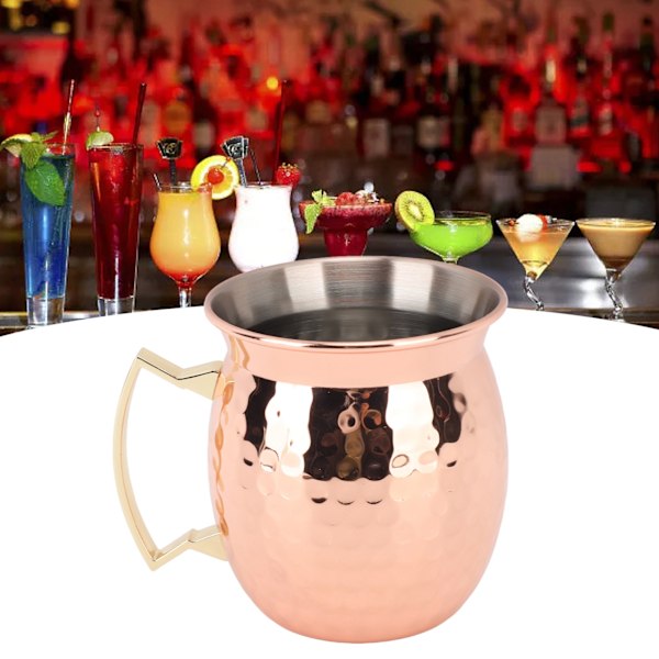 304 Ruostumattomasta teräksestä valmistettu cocktailmuki, ruostumattomasta teräksestä valmistettu vasaralla taottu olutmuki kotibaareihin ja viihteeseen Style 3 550ml