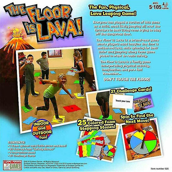 Lava-hoppning! Golvet är lava! Lättspelat brädspel för