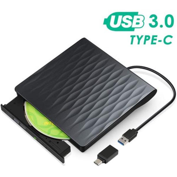 Extern CD/DVD-enhet, Kingbox USB 3.0 Typ C lättvikt