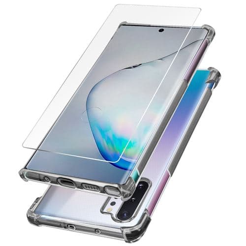 [LCS]Skyddspaket kompatibelt med Samsung Galaxy Note 10 Plus mjukt fodral 9H Tem