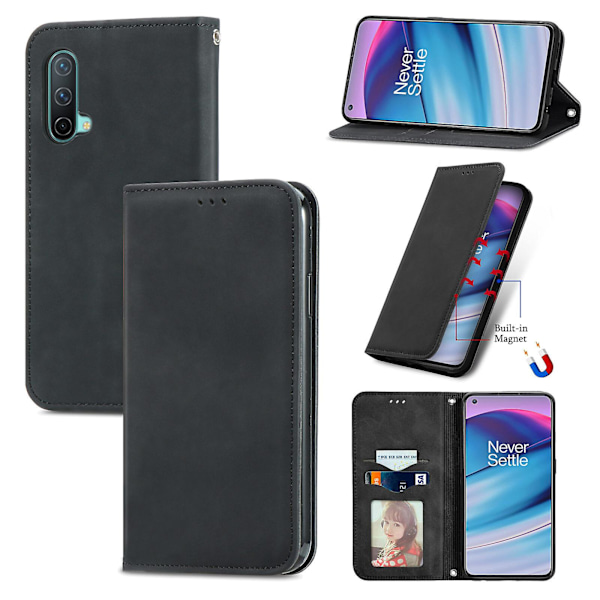 Kotelo Yhteensopiva Oneplus Nord Ce 5g Magneettisuljettavan Nahkalompakon Kanssa