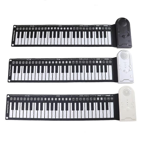 [LCS]49-tangenters handrullad pianoundervisningsinstrument silver