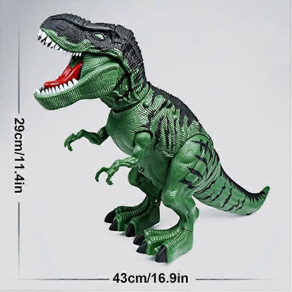 Realistisk Gående Brølende RC T-Rex Dinosaurlegetøj til Børn 12 Tommer green