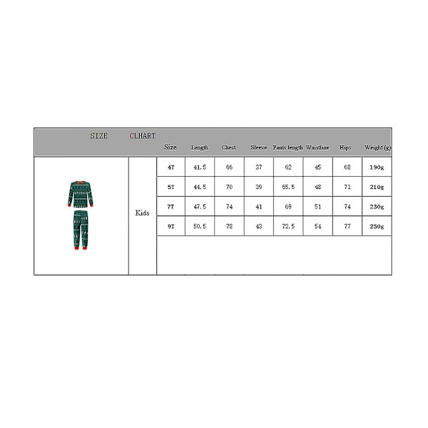 Jul Familj Julgran Tryck Pyjamas Matchande Set Kids 5T