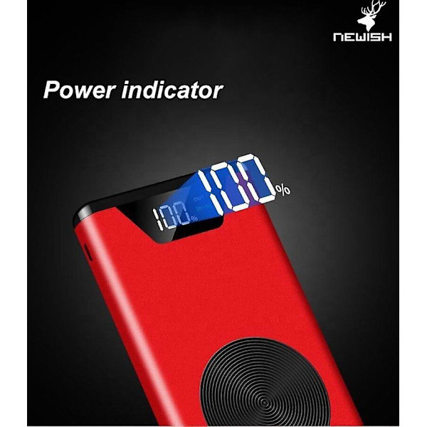 10000mAh Trådlös Snabbladdande Powerbank, Ultratunn och Portabel