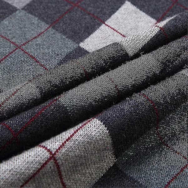Yynuda Herre Kasjmir Pullover Ullblanding Ermeløs Strikket V-hals Genser Dark Grey L