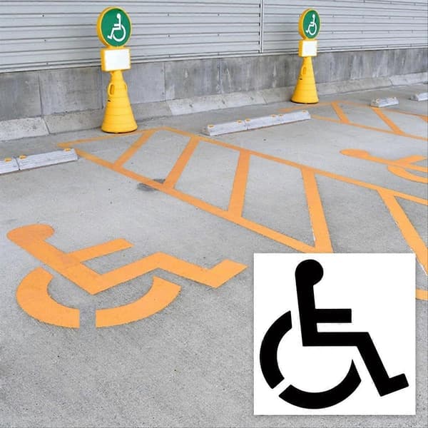 Handikappschablon, återanvändbar parkeringsplatsschablon i silikon