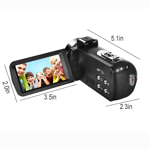 Kamera til Teenagere 3000w Høj Opløsning Digitalt Videokamera 3.0 Tommer 270 Rotation Ips Skærm Dv Kamera 18x Digital Zoom Intelligent Antishake