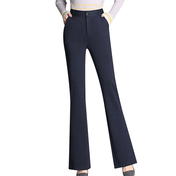 Kvinnor Klänning Byxa Pull On Stretch Byxor För Work Office Slim Fit High Waist Byxa