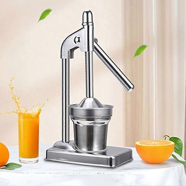 Kraftfull manuell citruspress för frukt och grönsaker – handpress för citron och apelsin Silver