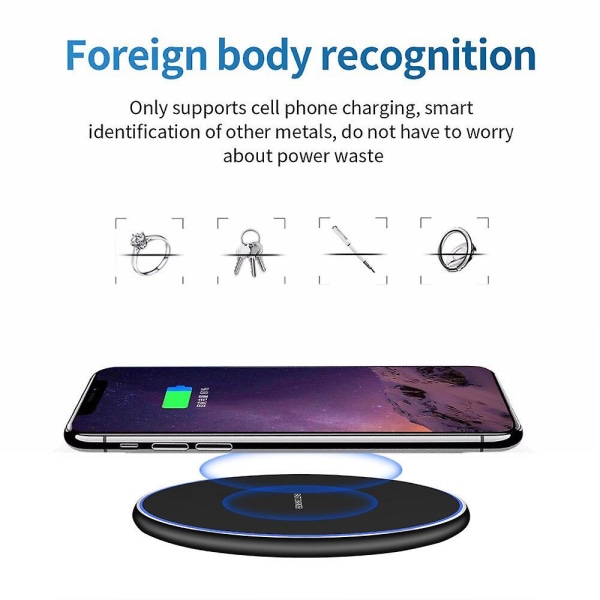 15W Snabb Trådlös Laddare För Samsung S9 S10 S20 Iphone 12 11 Pro Xs Max Xr X 8 Huawei P40 Pro Qi Snabb 10W Laddplatta 15W Black
