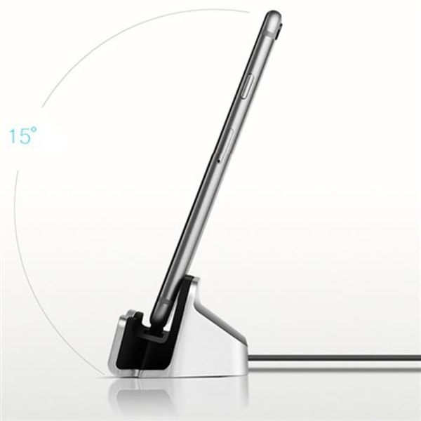 Dockingstasjon for IPHONE 6 Plus Lightning Smartphone Støtte D