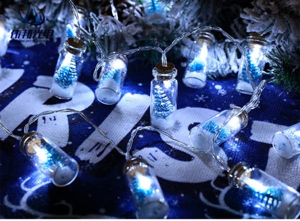 Julgransljus 20 LED Önskeflaska Ljusslinga Krist