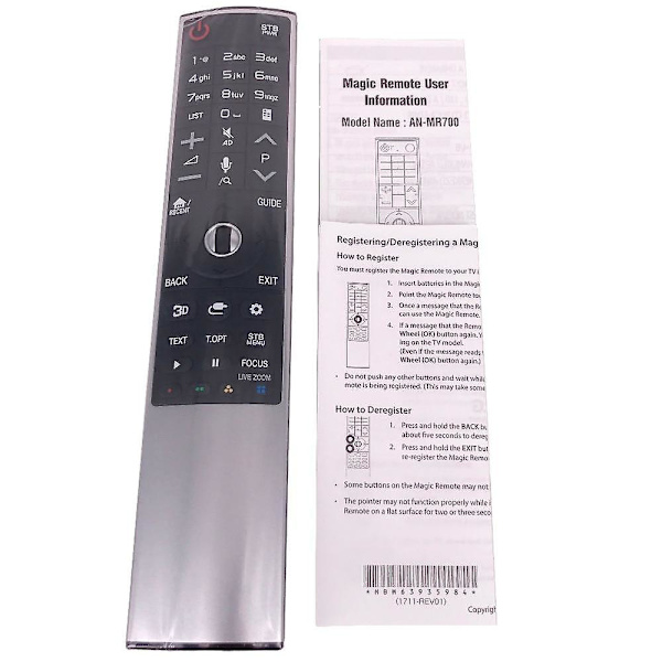 NY Fjärrkontroll Kompatibel med LG 3D Smart TV AN-MR700 Magic Mo