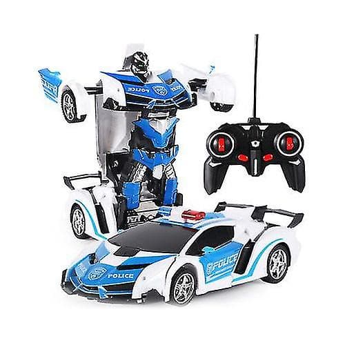 Fjärrkontroll deKompatibel medmation robot polisbil fjärrkontroll leksak c blue