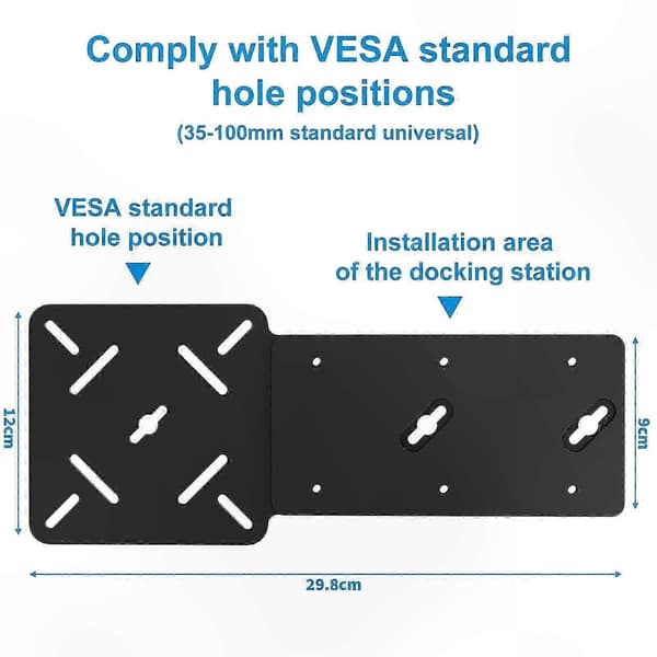 Universal VESA monteringsbeslag til skærmdockingstationer Black