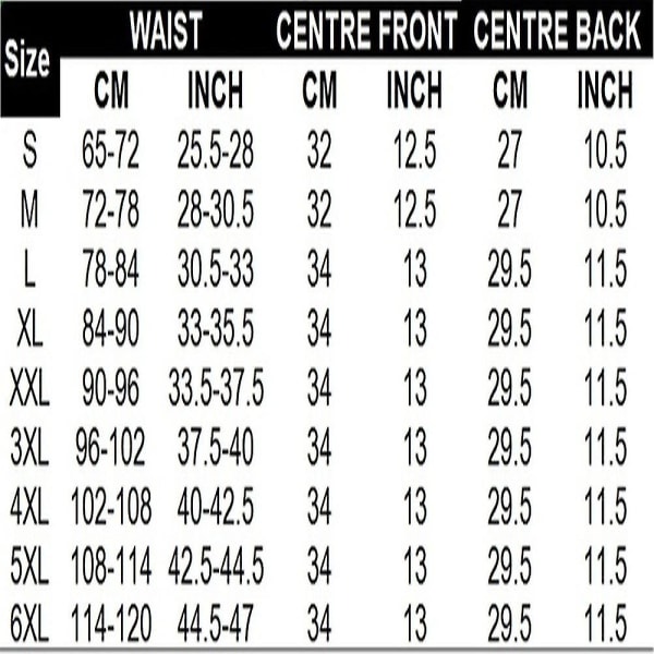 Midjetrimmer Bälte Kvinnor Bastudräkt Svett Wrap Tränare Bantning Kroppsformare Black 6XL