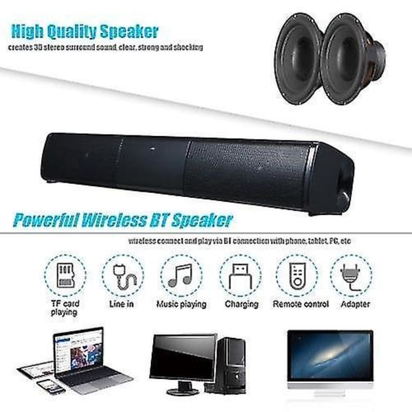 BS-28A Kotiteatteri Bluetooth Soundbar TV Basso Stereo Kaiutin