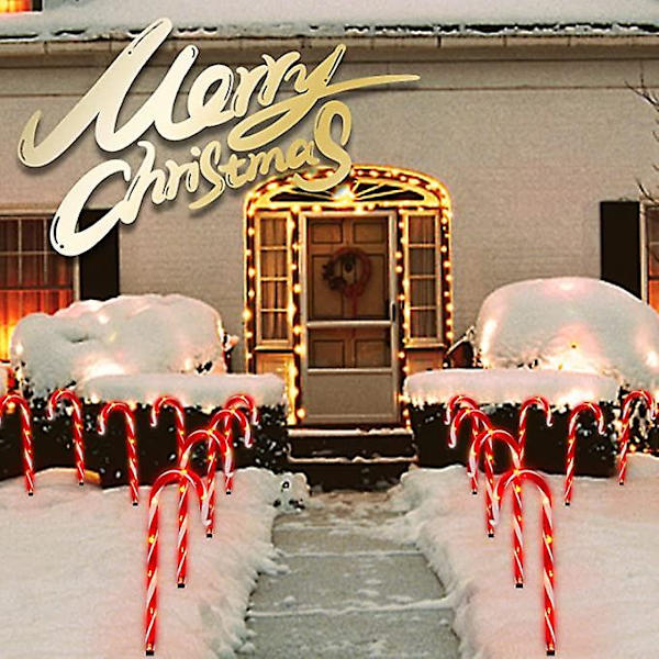 10 stk. Julegodteristang i plast, juletrehengende ornament