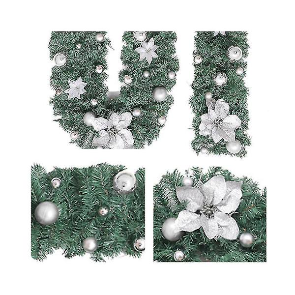 LED 2,7 m Jule Cane Garland Hage Hjem Juledekorasjoner sliver
