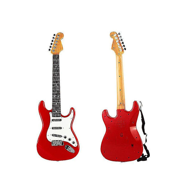 Svart 6-strängad elektrisk gitarr musikinstrument för barn e