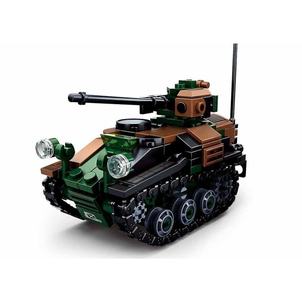 Sluban militära staplingsblock pojke monterade leksaksblock barns pedagogiska leksaker militär stridsvagn modell vessla 1