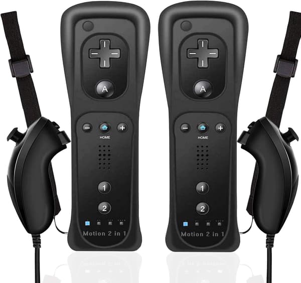 [LCS] 2 stk 2-i-1 fjernkontroll for Wii med Motion Plus og Nunchuck