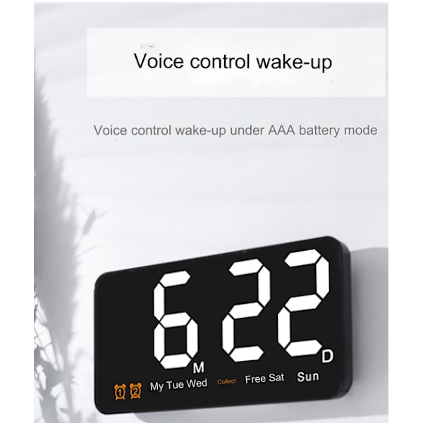 [LCS] Digital Wall Clock, LED Digital Clock, 12/24 Hours, Large Digits, Small Silent, Eed red