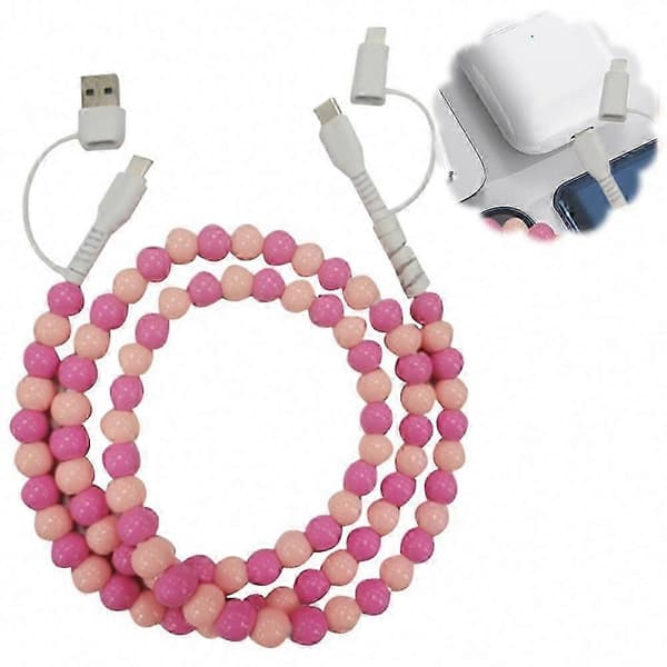 [LCS] Helmelliset latausjohdot, 4-in-1 pikalatauskaapeli puhelimille ja laitteille colored.beads