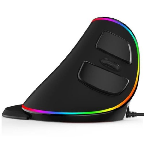 Trådbunden Gamingmus DELUX M618 Plus RGB Ljus Stark Ergonomisk Vertikal
