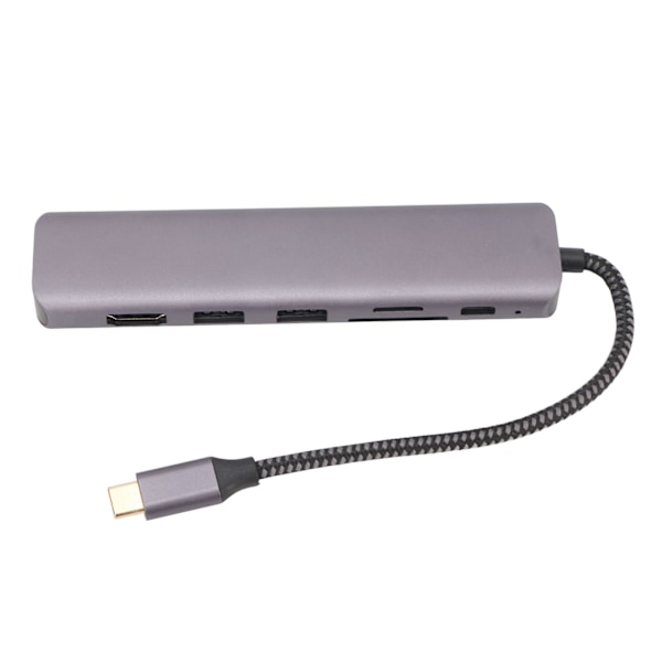 USB-C Hub 7-i-1 4K 1Gbps Ethernet 100W PD 2 USB3.0 Porte USB til HDMI Multiport Adapter