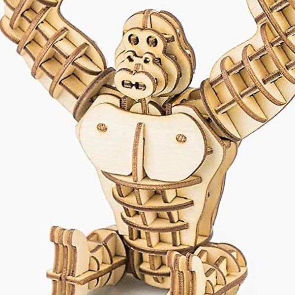 Bygg Din Egen 3D Trepuslespill Gorilla Modell Hjemmeinnredning Håndverkssett Gaver