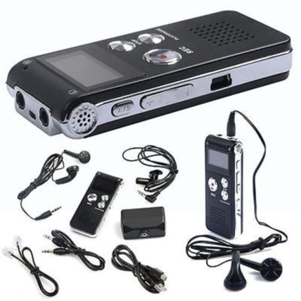 Uppladdningsbar 8 GB Digital Audio Voice Recorder Diktafon USB P