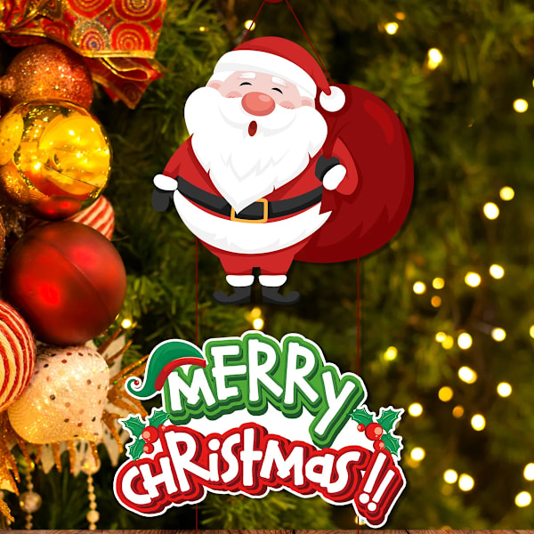 Hyvää Joulua Ovenripustusbanneri Joulupukki Lumiukko Pari Joulukoristeet Kotiin Joululahjat Navidad Uusi Vuosi Noel door banner