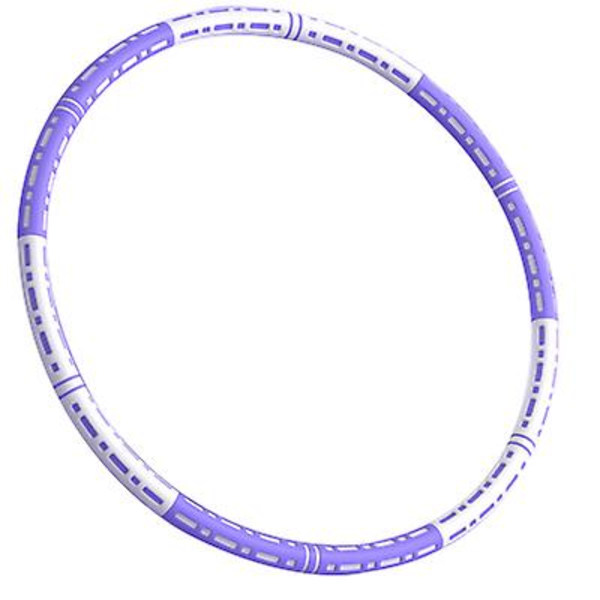 Kokoontaitettava hulavanne 95cm painotettu kuntoiluvanne 6 solmua white purple