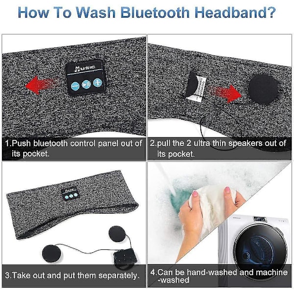 Bluetooth 5.0 Kuulokkeet Panta Urheilupannat Nukkuminen Treenaus