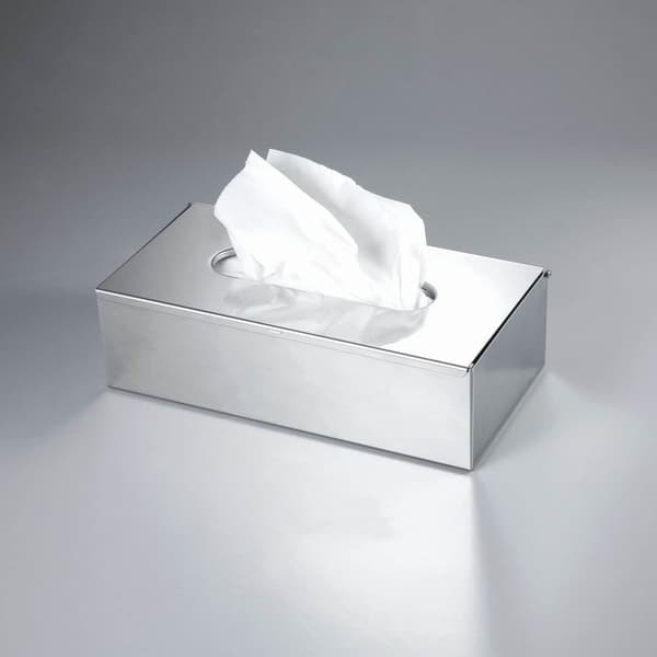 Rektangulær Kleenex serviettholder flad servietdispenser til badeværelsesbordplader (krom sølv)