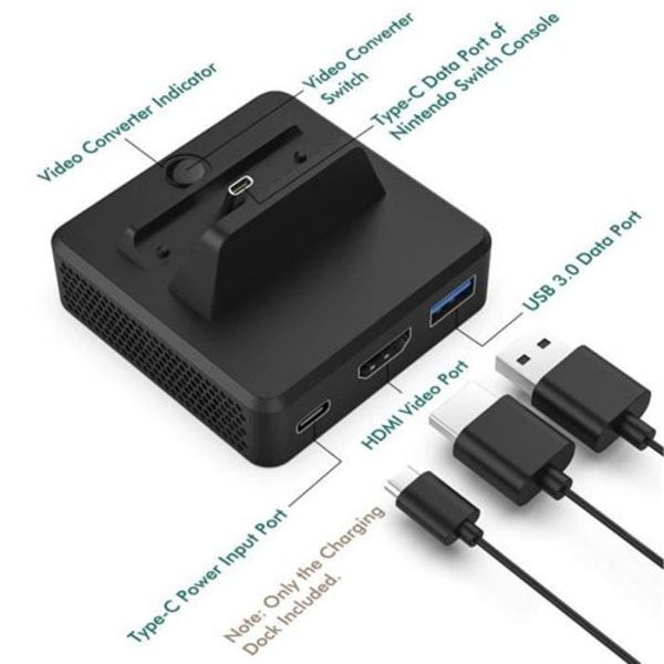 DOBE Docking Station Nintendo Switch Bærbar TV Oplader Stan