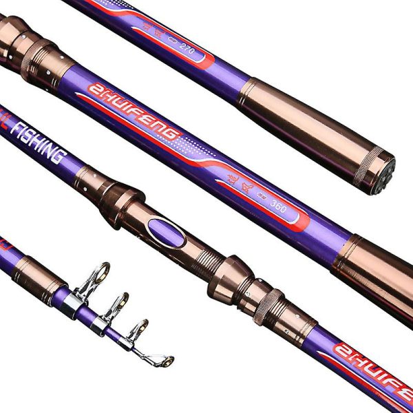 2.1/2.4/2.7/3.0/3.6m Portabelt Fiskespö Offshore Fiske Metallhjul Utdragbara Floder Sjöar 3