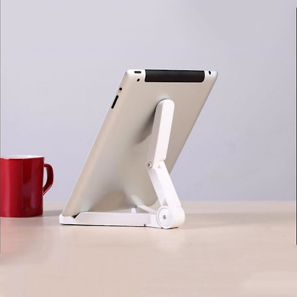 Vikbart Justerbart Skrivbordshållare Fäste Ställ För Galaxy Tablet Ipad Air 2 360 Graders Rotation White